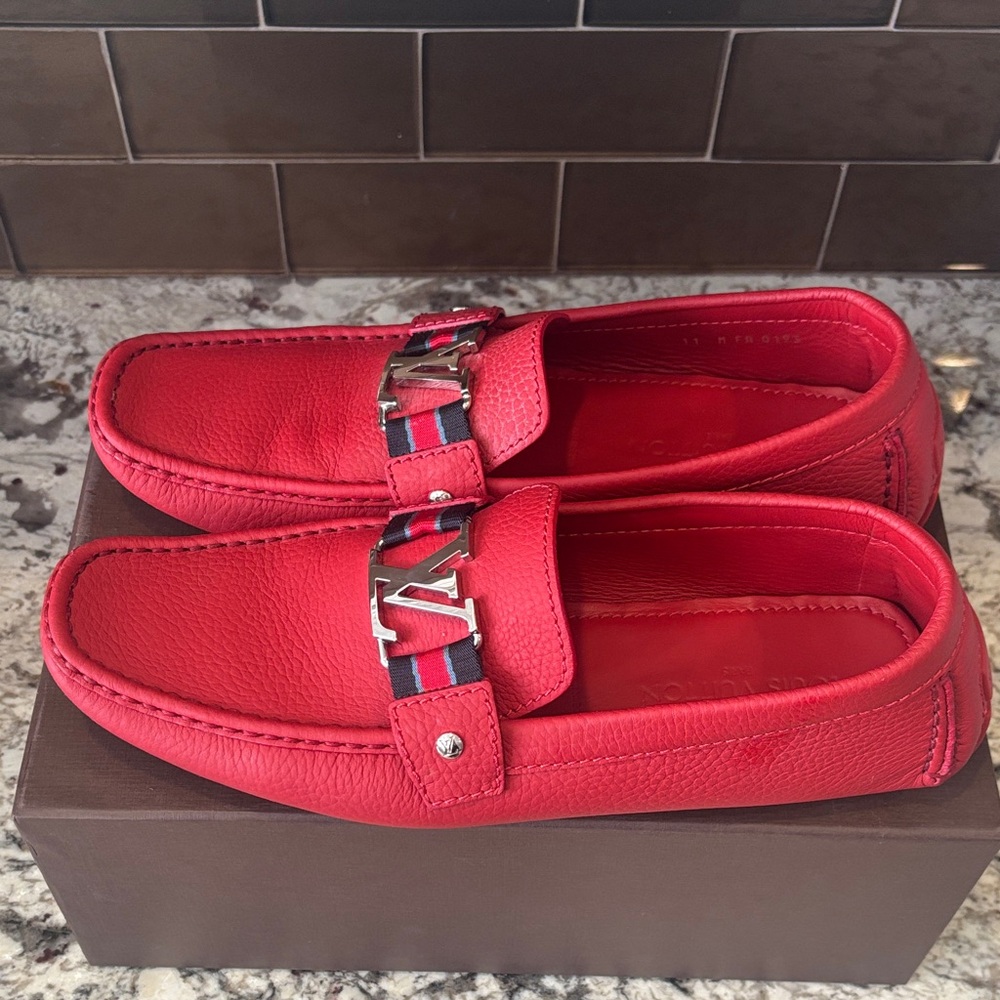 Louis Vuitton Vibrant Red Driving Shoes - Picture 3 of 11